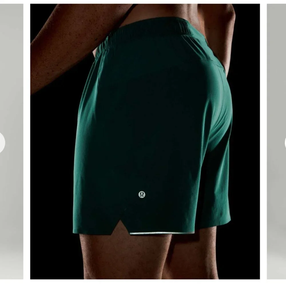 Lululemon Surge Lined Short 6" Teal Lagoon Men's Medium Athletic Workout Run - Picture 5 of 16